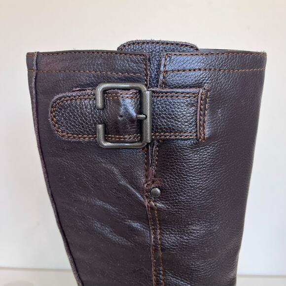 BOC Born Womens Boots Size 38 US 7 Brown Leather Knee High Riding Buckle Comfort - Picture 8 of 12